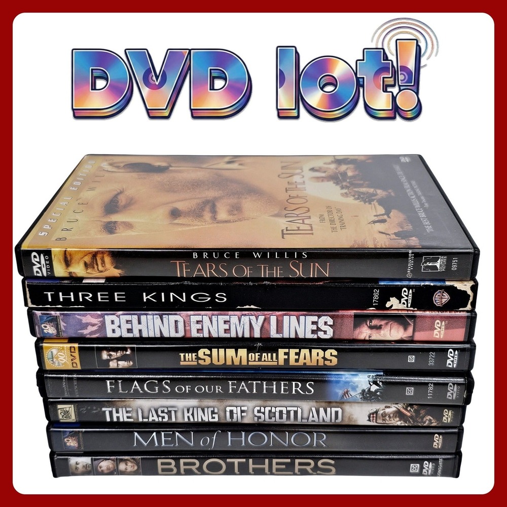 War Movie DVD Bundle 8 Film Lot Action Drama Bruce Willis‎ Three Kings Brothers